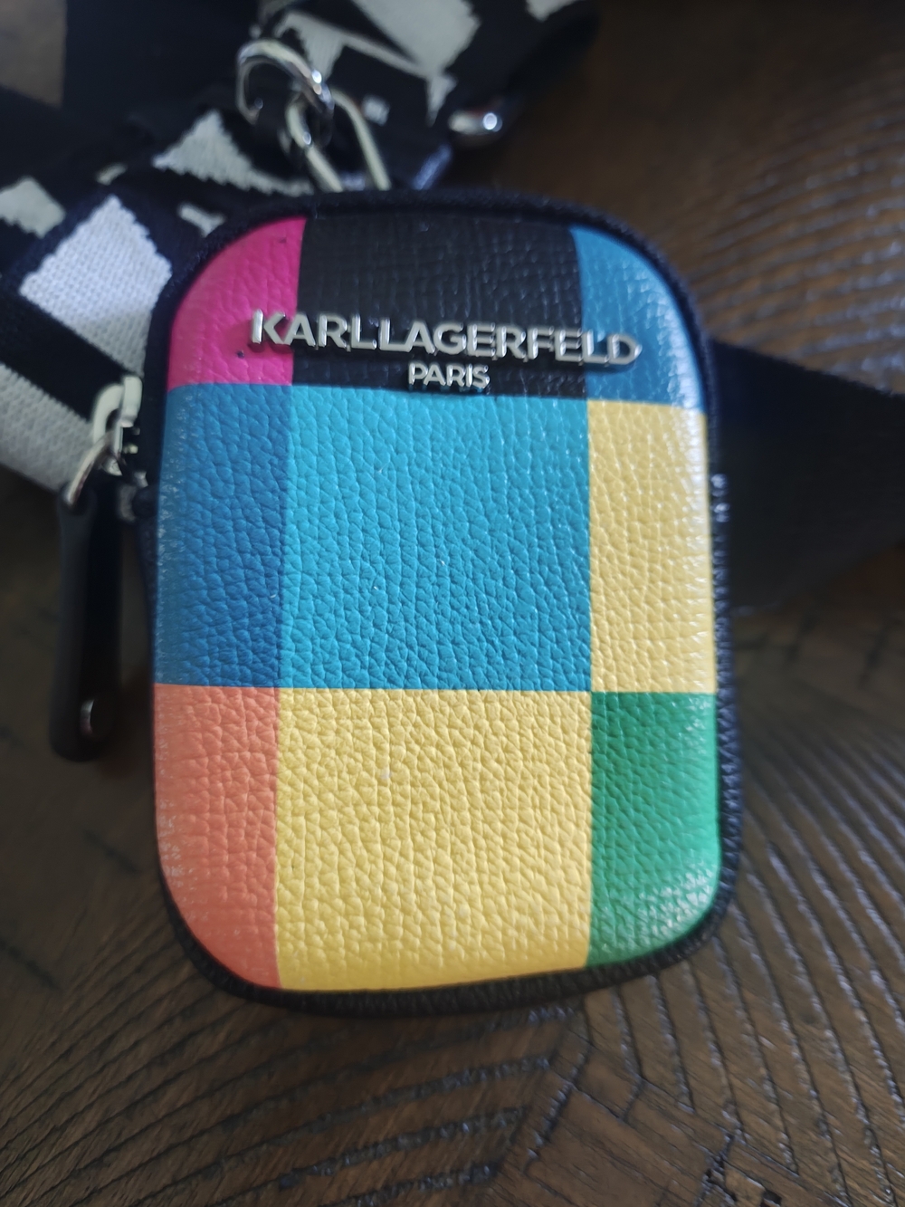 Karl Lagerfeld Multicolor Check Camera Bag with Strap - Picture 6 of 10